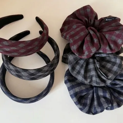 Fascia per Capelli e Elastico in Lana Scozzese Vintage Stile Preppy Accessori per Capelli a Quadri per Donna Moda Accademica