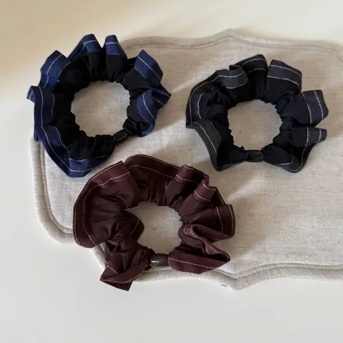 Koreaanse Stijl Geplooide Satijnen Scrunchies Gestreept Hoog Elastische Haarelastiekjes Voor Vrouwen Vintage Handgemaakte Haaraccessoires