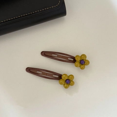 Fermagli per Capelli Floreali Vintage per Donna Fiore in Acrilico Clip BB Retro Accessorio per Capelli per lo Styling Quotidiano