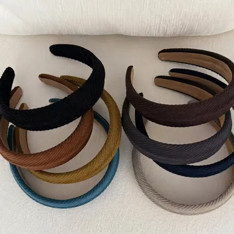 Cerchietto Imbottito in Spugna da Donna in Velluto a Coste Fascia Larga Tinta Unita Antiscivolo Accessori per Capelli Vintage per Uso Quotidiano