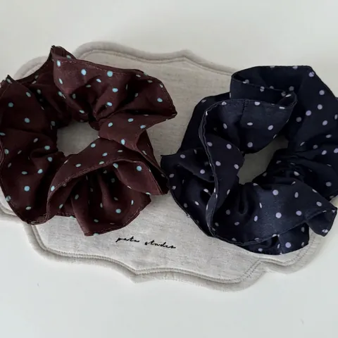 Chouchou en Tissu à Pois Vintage Élastique à Cheveux Style Rétro Maillard Anneau de Cheveux Coiffe Accessoire pour Femmes