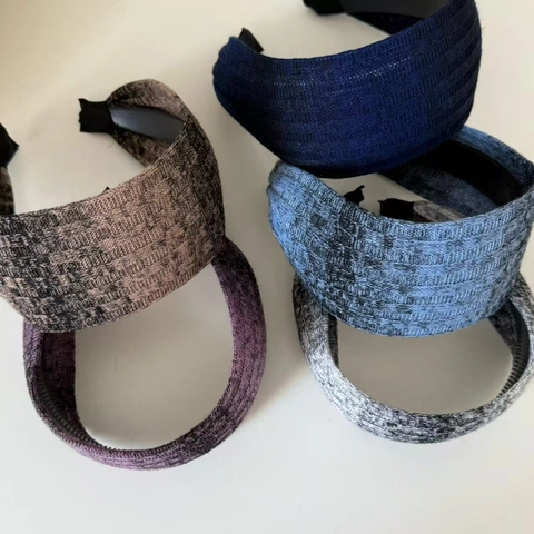 Vintage Knitted Wide Side Headband For Women Solid Color Retro Anti-Slip Hair Hoop Elastic Hairband Fashion Hair Accessories