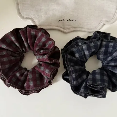 Vintage Haargummi Aus Wolle Mit Karomuster Für Damen Retro Kariertes Elastisches Haarband Handgemachtes Haarschmuck