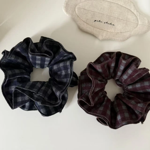 Vintage Haargummi Aus Wolle Mit Karomuster Für Damen Retro Kariertes Elastisches Haarband Handgemachtes Haarschmuck