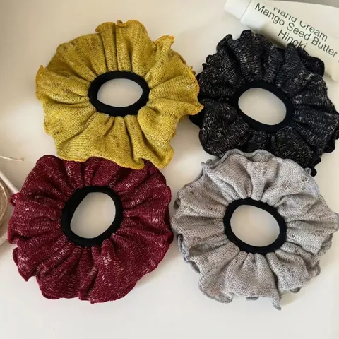 Vintage Gebreide Stof Scrunchies Mode Olieverf Kleurstof Stijl Elastische Haarelastiekjes Voor Dames Dagelijks Woon-werkverkeer Haaraccessoires