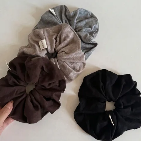 Vintage Knitted Fabric Large Hair Scrunchies For Women Handmade Striped Solid Color Elastic Hair Ties Hair Accessories