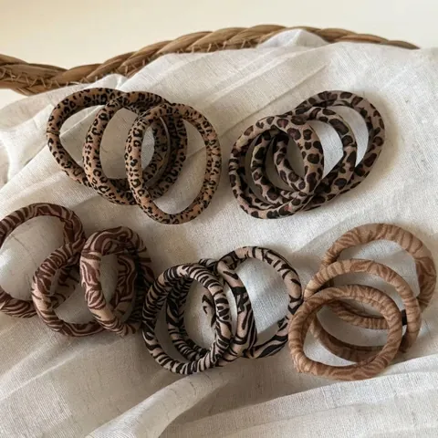 Chouchou à Imprimé Léopard à la Mode Élastique Sans Couture en Tissu pour Femmes Anneau de Cheveux à Motif Animal Durable Accessoires Cheveux