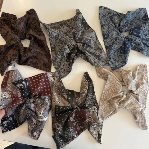 Vintage Paisley Druck Übergroßes Satin Scrunchie Französischer Stil Großer Haargummi Elastisches Haarband Damen Haarschmuck