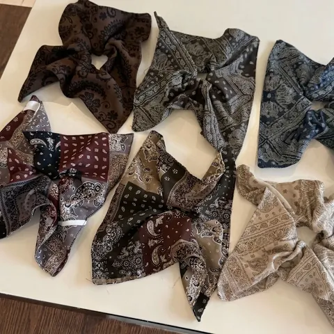 Vintage Paisley Druck Übergroßes Satin Scrunchie Französischer Stil Großer Haargummi Elastisches Haarband Damen Haarschmuck