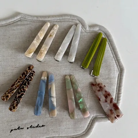 Vintage Acetat Haarspange Marmor Textur Unregelmäßige Entenschnabelklemme Französischer Stil Handgefertigte Barrette Für Damen Haarschmuck