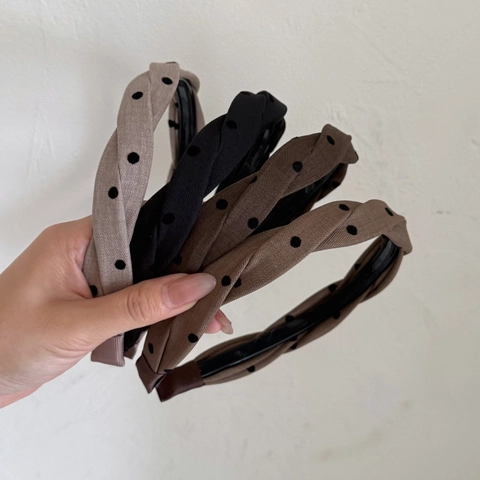 Vintage Polka Dot Twist Stirnband Für Damen Retro Stoff Criss Cross Haarreifen Breiter Knoten Haarband Mode Haarschmuck