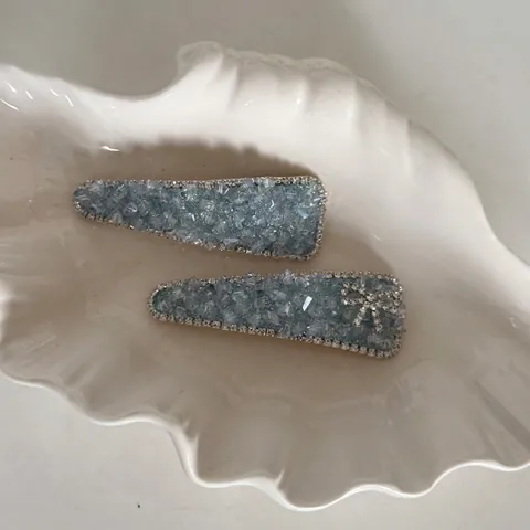 Fermaglio per Capelli con Fiocco in Cristallo Blu Rosa Bianco Elegante Fermaglio BB Laterale Geometrico per Donna Ragazza Accessori per Capelli di Lusso