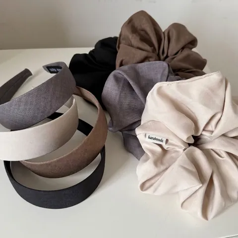 Vintage Stoff Haarband Großer Haargummi Braune Serie Mode Täglich Haarschmuck Für Damen Handgefertigte Haarbänder Eleganz