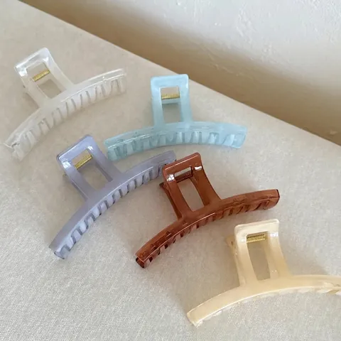Große PC Marmormuster Haarkralle Haifisch-Clip Jelly Color Geometrisch Hochwertiger Kopfschmuck Für Damen Haarschmuck