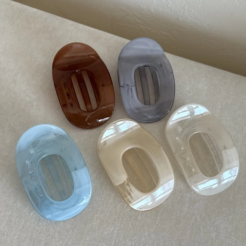 Marmorierte Acryl Haarklammer Für Damen Hohl Oval Acetat Optik Haarschmuck Elegante Schildpatt Pferdeschwanz Clip Mode Geometrische Haarnadel