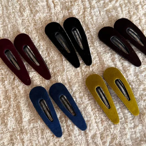 Pinces à Cheveux Style Coréen en Velours Floconné Goutte d'Eau Pour Femmes Élégantes Pinces BB Géométriques Fait à la Main