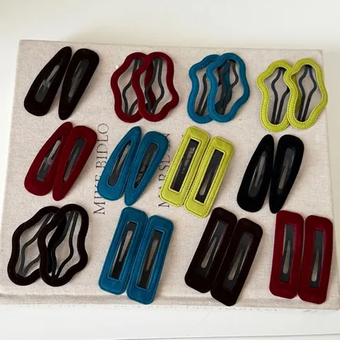 Pinzas para el Cabello de Terciopelo Estilo Coreano para Mujeres Elegantes Pinzas BB Color Sólido Horquillas Geométricas Vintage
