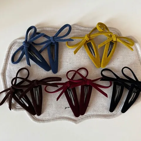 Pinza para el Pelo BB con Lazo de Terciopelo Vintage para Mujer Horquilla Elegante de Color Sólido Retro Accesorios para el Cabello