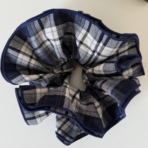 Coletero de Cuadros Retro Coreano para Mujer Cinta para el Pelo de Tela Extragrande Diadema Elástica Vintage Pata de Gallo