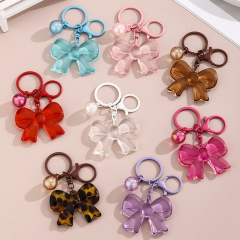 Acryl Schleife Schlüsselanhänger Mit Leopardenmuster Glitzerkugel Für Damen Handyhülle Tasche Anhänger Schmuck Geschenk