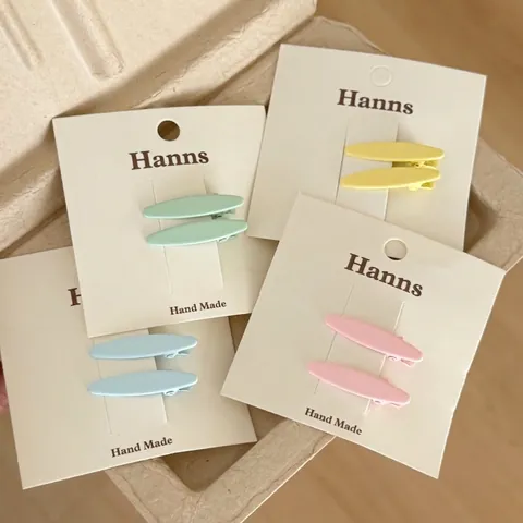 Minimalista Aleación Ovalado Pinzas Para El Cabello Dulce Macaron Mate Color Flequillo Clips Para Mujeres Niñas Hecho A Mano Moda Accesorios Para El Cabello