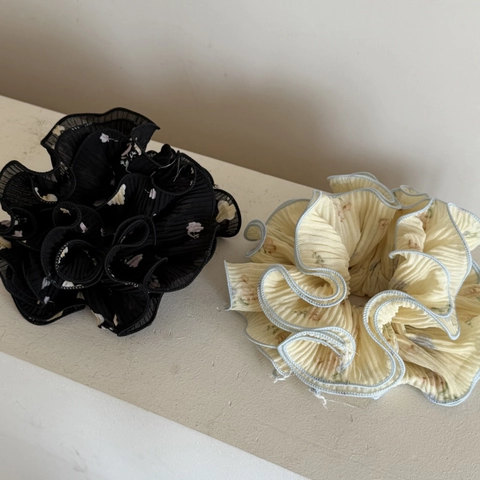 Moda Coletero de Tela Plisado Floral Sobredimensionado Gran Goma de Pelo Estilo Fresco Conmuta Tocado Accesorios para el Cabello para Mujeres