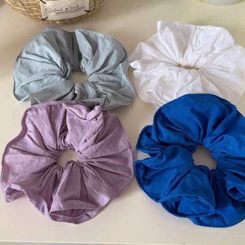 Large Fabric Scrunchie For Women French Style Solid Color Oversized Pleated Hair Tie Elegant Ponytail Holder Hair Accessories