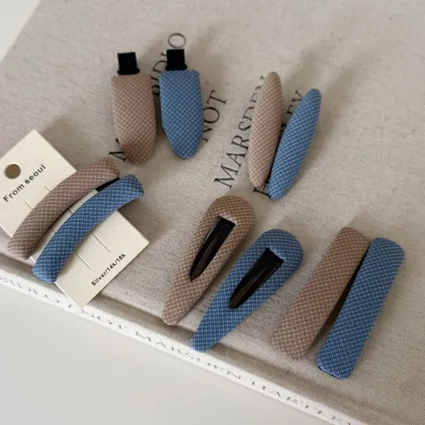 Fermaglio per Capelli in Tessuto Scozzese Retro Britannico Geometrico Checkered Barrette per Donna Stile Coreano Pendolare Accessori Capelli