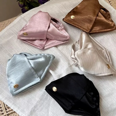 Pinza para el Cabello de Tela de Satén con Forma de Concha Francesa Elegante Clip de Tiburón Grande de Lujo Accesorios para Mujer