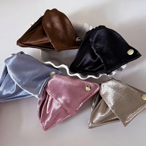 Pinza para el Cabello de Tela de Satén con Forma de Concha Francesa Elegante Clip de Tiburón Grande de Lujo Accesorios para Mujer