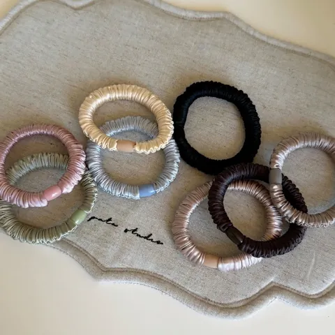 Scrunchies in Satin Eleganti in Stile Francese per Donna Elastici ad Alta Elasticità Senza Cuciture Elastici per Capelli