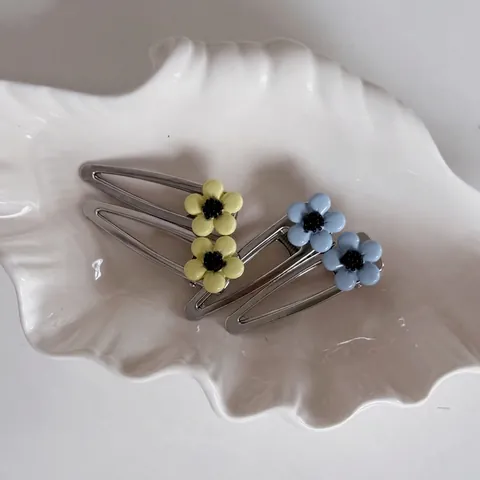 Modische Metall Emaille Blume Haarclip Für Damen Botanisch Pony Seitenclip Frisch Stil Legierung Haarschmuck Geschenk
