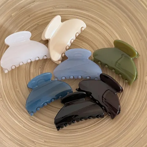 French Style Minimalist Hair Claw Clip Jelly Texture PC Shark Clip For Women Elegant Solid Color Geometric Hair Accessory