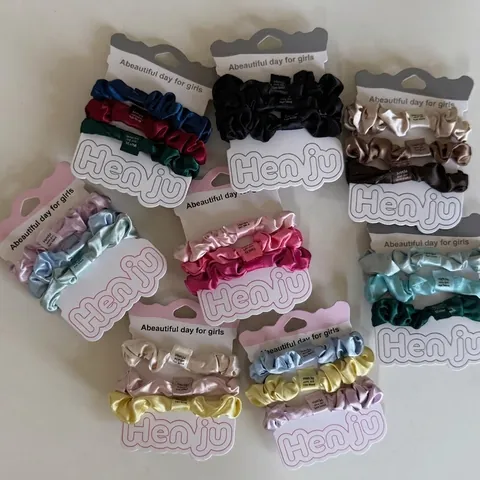 3Pcs French Satin Hair Ties High Elastic Scrunchies Simple Solid Color Hair Bands For Women Durable Ponytail Holders