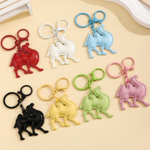 Creatieve Legering Kameel Vorm Sleutelhanger Gelakt Dier Hanger Auto Tas Sleutelring Decoratie Voor Vrouwen Mannen Kinderen