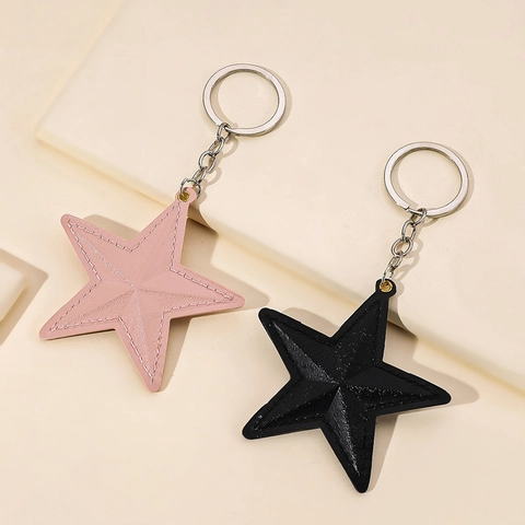 Portachiavi a Stella Pentacolo in Pelle PU per Donna Ciondolo per Borsa a Stella Alla Moda in Pelle PU Cucita Accessori per Portachiavi Auto