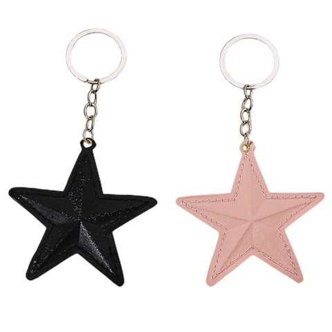 Portachiavi a Stella Pentacolo in Pelle PU per Donna Ciondolo per Borsa a Stella Alla Moda in Pelle PU Cucita Accessori per Portachiavi Auto