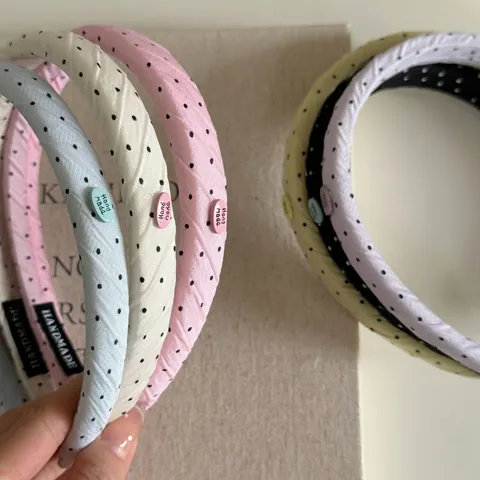 Süß Retro Punktemuster Haarreif Für Damen Handgefertigt Stoff Überzogen Haarreifen Täglich Mode Vielseitig Haarschmuck