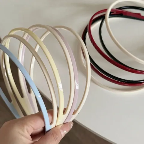Koreaanse Geleekleur Dubbellaagse Acryl Haarband Voor Vrouwen Meisjes Antislip Haarband Voor Gezicht Wassen Minimalistisch