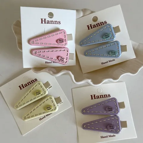 Lindas Pinzas para el Cabello de Triángulo de Metal para Mujeres Niñas Estilo Hecho a Mano Color Morandi Clips de Pico de Pato Accesorios para el Cabello de Moda