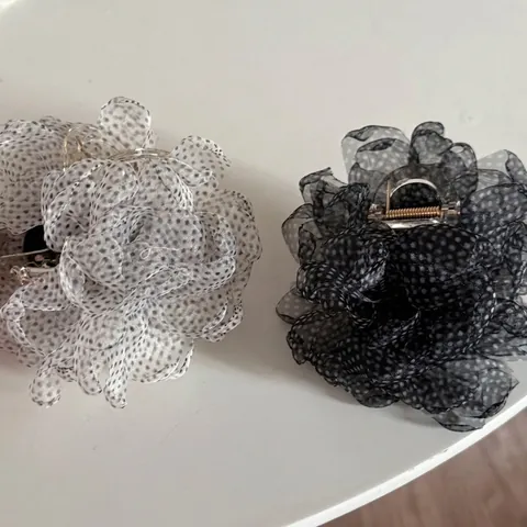 Mesh Flower Hair Claw Clip Polka Dot Large Shark Clip Handmade Fashion Hair Accessories For Women Daily Styling Gift