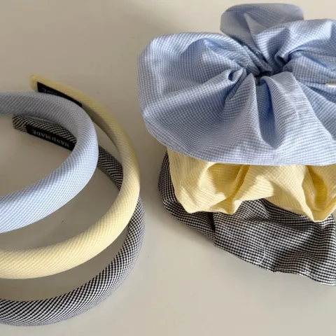 Koreanischer Stil Kariert Stoff Haargummi Retro Französisch Handgefertigt Stirnband Elegant Gingham Haarschmuck Für Damen Mädchen
