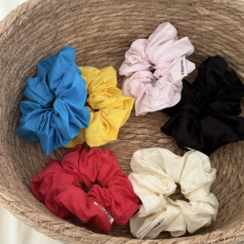 Coleteros de Tela de Color Sólido Grandes Plisados Hechos a Mano Elásticos para el Cabello para Mujer Uso Diario Oficina Accesorios para el Pelo