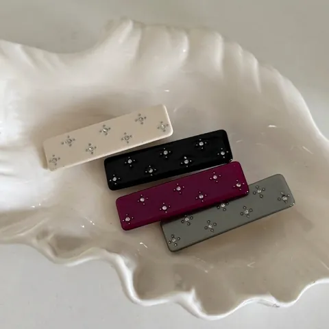 Fermaglio per Capelli a Stella in Acetato Strass Fatto a Mano Elegante Stile Coreano Colorato a Becco d'Anatra Donna