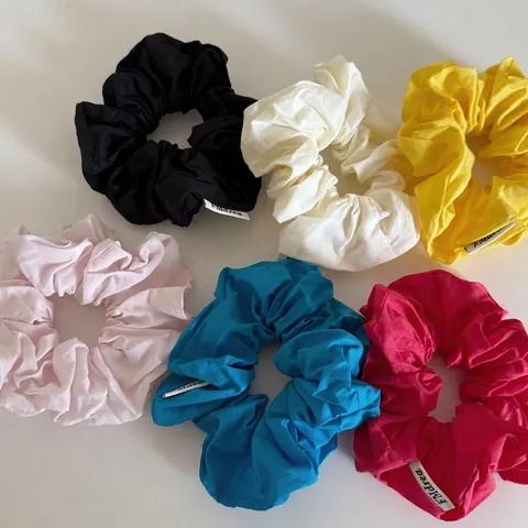 Coleteros de Tela de Color Sólido Grandes Plisados Hechos a Mano Elásticos para el Cabello para Mujer Uso Diario Oficina Accesorios para el Pelo