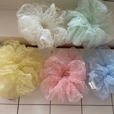 Grote Gaas Stippen Scrunchie Voor Vrouwen Oversized Organza Haarelastiek Handgemaakte Zoete Haarring Accessoires Voor Paardenstaart
