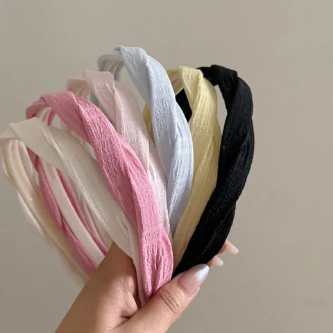 Retro Twist Textur Plissee Stirnband Für Damen Rutschfester Stoff Twist Haarband Vintage Mode Tägliche Kopfschmuck Zubehör