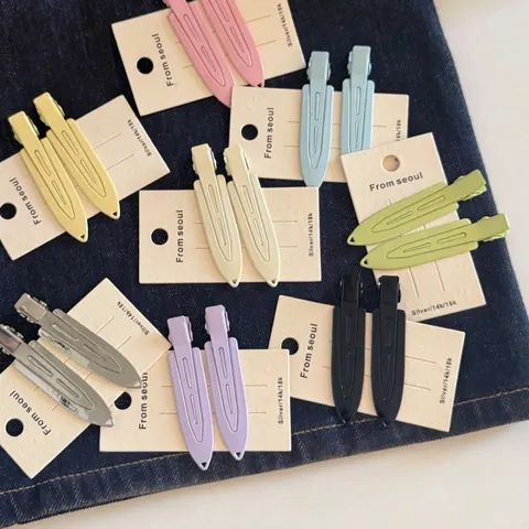 Minimalistische Bunte Metall Haarclips Für Damen Matte Entenschnabel Clips Geometrische Einfache Pony Seiten Clips Süße Haarschmuck