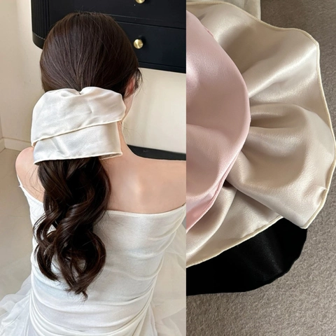 Coleteros de Satén Extragrandes para Mujer Gomas para el Pelo Elásticas Grandes Cintas para el Pelo Elegantes Accesorios de Moda