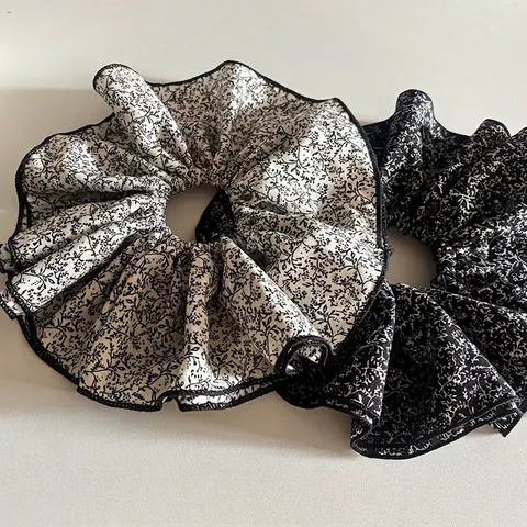 Damen Vintage Stoff Haargummi Groß Elastisch Blumen Haarseil Süß Spitze Schleife Haarschmuck Für Tägliches Styling